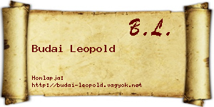 Budai Leopold névjegykártya